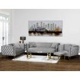 thumbnail image 2 of K-LIVING AURA GRIS GOURMAND EN TISSU DAIM AVEC PIEDS EN ACIER INOXYDABLE ET COUSSINS EN FOURRURE, 2 of 3