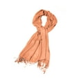 thumbnail image 2 of Sakkas Large Soft Silky Pashmina Shawl Wrap Scarf Stole in Solid Colors - Peach - One Size, 2 of 5
