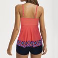 thumbnail image 4 of Xixinqiwan Women's and Women's Plus Tankini Sets,Women Plus Size Modest Tankini Swimsuit Floral Print Swimwear Strappy Flowy Ruched Tankini Top with Shorts Bathing Suit Orange S, 4 of 7