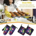 thumbnail image 5 of Haiem Neon Pop Art Pitbull Print Extra Long Oven Mitts and Pot Holders 4pc Sets: Heat Resistant Silicone Oven Mittens with Mini Oven Gloves and Hot Pads Potholders, 5 of 6