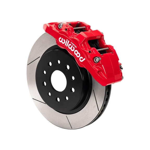 Wilwood 140-17000-R AERO6-DM Front Big Brake Kit with Red Calipers and Slotted Rotors for 2021 Ford F150 SVT Raptor