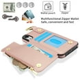 thumbnail image 4 of Dteck for iPhone XR Wallet Case, Flip Leather Case with RFID Blocking Card Holder Zipper Pocket, Ring Holder Kickstand Protective Folio Phone Cover for iPhone XR,Rosegold, 4 of 7