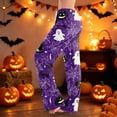 thumbnail image 2 of Halloween Pajama Pants Women Stretch Wide Leg Pj Pants High Waisted Cute Pumpkin Skull Ghost Print Pjs Pants, 2 of 5