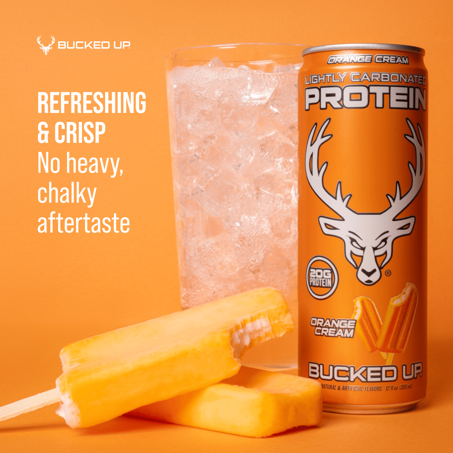 Bucked Up Lightly Carbonated Orange Cream Protein 12 fl oz 4 Pack