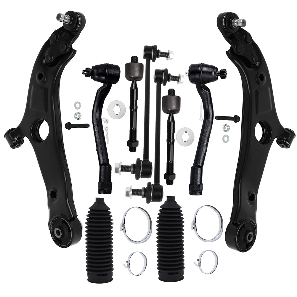 ECCPP - 10PCS Front Lower Control Arm w/Ball Joint Sway Bar Link Inner Outer Tie Rod w/Boot Compatible Fit 2012-2014 For Hyundai Azera Sonata 2011-2016 For Kia Optima Cadenza Suspension Kit