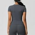 thumbnail image 6 of jtjvou Women’s 2 Piece Workout Set – Short Sleeve T-Shirt & High Waist Shorts Activewear for Yoga, Gym & Running Gray S, 6 of 6