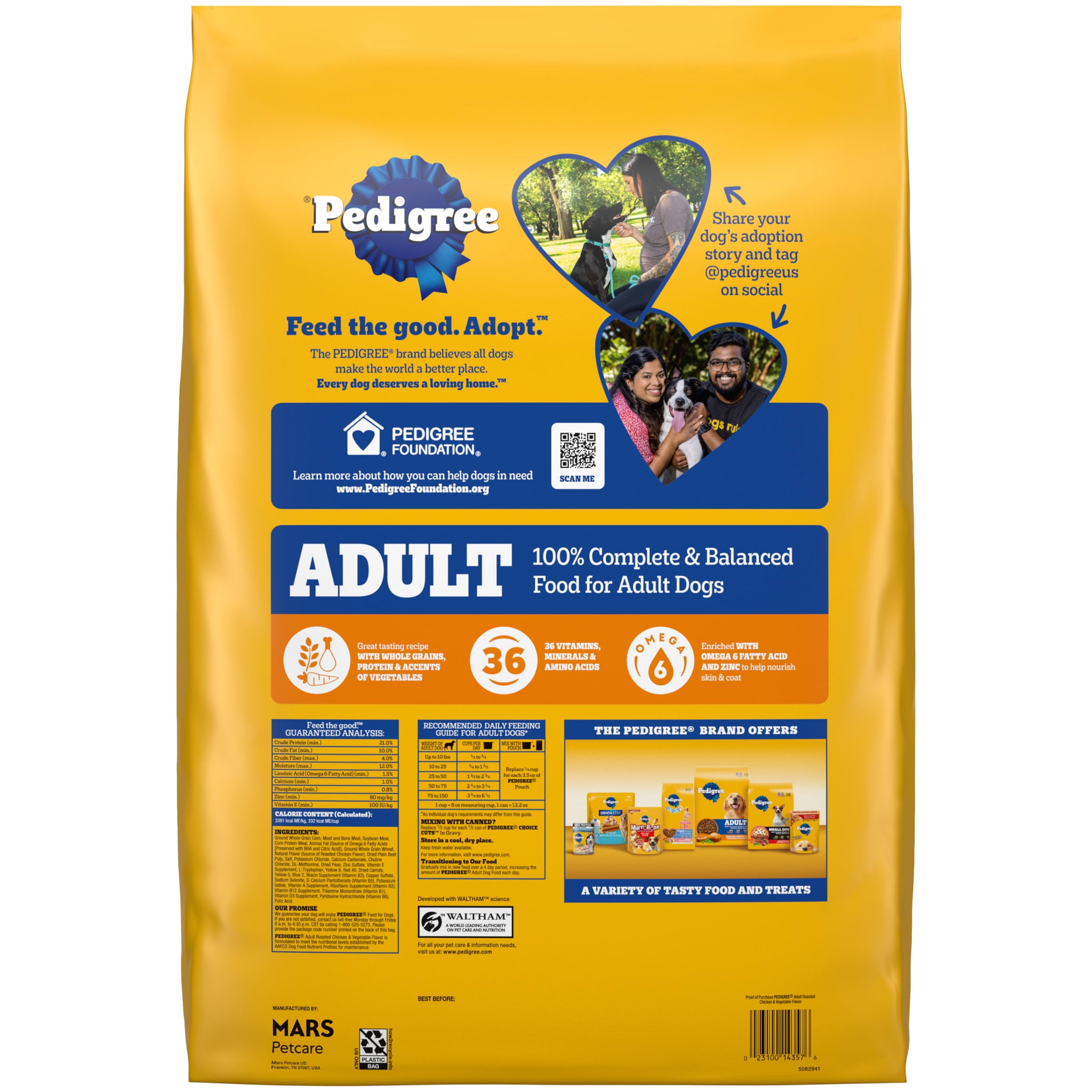 Pedigree puppy food nutritional information hot sale