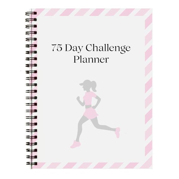 75 Day Challenge Planner Twin Wire Binding Softcover Daily Planner Notebook Fitness Reading Diet Planner Journal 21x14cm