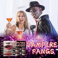 thumbnail image 4 of Kit de 4 pares de colmillos de vampiro de Halloween, 4 tamaños de colmillos de resina, dientes de vampiro para cosplay con pellets de dientes, adhesivo para accesorios de fiesta de Halloween, 4 of 8
