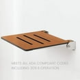 thumbnail image 3 of SlimLine Folding Wall Mount Shower Bench Seat, Teak Seat with Silver Frame, 3 of 7
