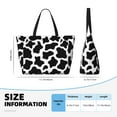 thumbnail image 4 of Fotbe Cow Print Black White Bolsa de Viaje para Playa - Resistente al Agua, Bolsa Tote de Gran Capacidad y Ligera con 7 Bolsillos para Mujeres y Hombres, 4 of 7