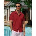 thumbnail image 3 of COOFANDY Men's Casual Button Down Shirts Short Sleeve Lightweight Summer Beach Wear, 3 of 5
