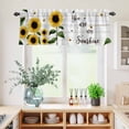 thumbnail image 5 of 3 Piece Kitchen Curtains and Valances Set Sunflowers Cafe Curtains 36 Inch Length Farmhouse Retro Pastoral Floral Wooden Grain Valance & Tier Curtain for Living Room Bedroom Window 54"x18"+27"x36"*2, 5 of 6