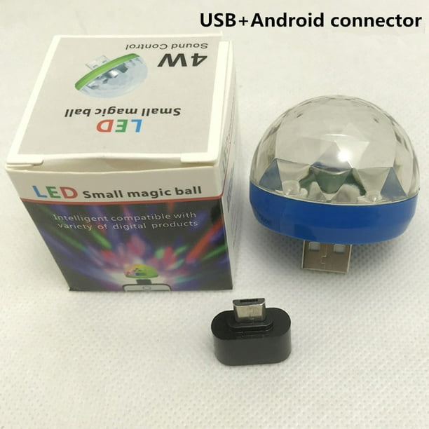 USB Sound Sensor RGB LED Disco Stage Light Portable Home Party