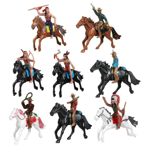 PatungKu Western Cowboy and Indian Figurine Set for Educational and Decorative Purposes