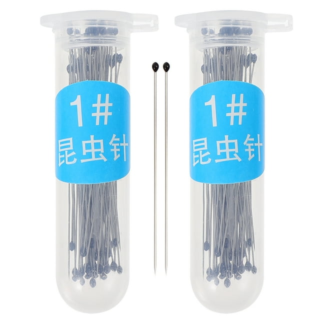 Miangastore Stainless Steel Specimen Pins for Experiment Silver Color 100pcs per Bottle 200pcs Total
