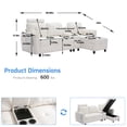 thumbnail image 5 of Onbeam Sectional Sofa with Storage Chaise and Cup Holders, Living Room L-Shaped Sofa Couch, Modern Sofa Bed for Home and Office, Beige, Polyester, 5 of 6