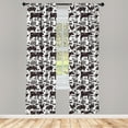 thumbnail image 4 of Ambesonne BBQ Window Curtains, Food Friends and Fun Lettering, Each 28" W x 63" L, White Dark Fuchsia, 4 of 4