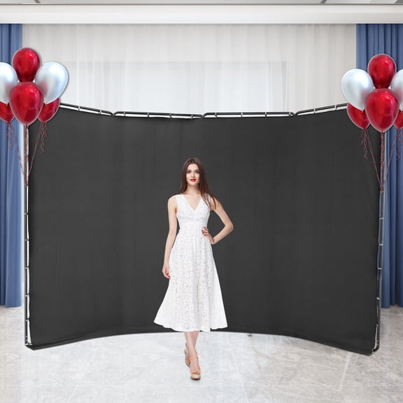 Backdrop Stand, Photography Backdrop Stand, Photography Backdrop Stand with Black Cloth 4*2.4m/13.12*7.87ft