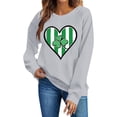 thumbnail image 6 of St. Patrick's Day Sweatshirt for Women Crewneck Long Sleeve Striped Heart with Shamrock Graphic Ribbed Trim Loose Fit Festive Holiday Top, 6 of 6