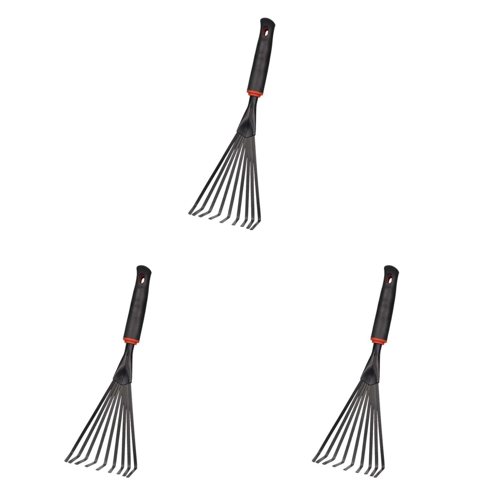 3PCS Small Hand Rake for Gardening - Compact Soil Cultivator with Short Handle, Ideal for Loosening Soil, Spreading Mulch & Maintaining Flower Beds, Yard & Lawn Care Essential