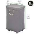 thumbnail image 2 of mDesign Large Polyester Rolling Laundry Hamper - Wheels, Lid, Handles, Dark Gray, 2 of 6