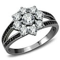 thumbnail image 1 of Women Ruthenium 925 Sterling Silver Ring with AAA Grade CZ in Clear - Size 6, 1 of 1