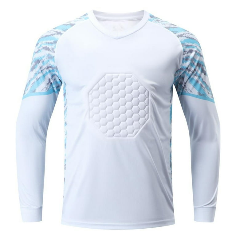 inhzoy Kids Youth Padded Goalkeeper Jersey Football Long Sleeve