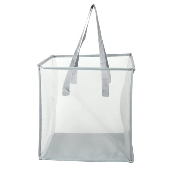 Cesta plegable para la colada, cesta de malla para la colada con asas, cesta para la colada de ropa sucia, para almacenamiento de lavado Gris 33cmx33cmx33cm