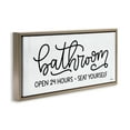 thumbnail image 4 of Stupell Industries Bathroom Seat Yourself Bath & Laundry Painting Brown Floater Framed Canvas Art Print Wall Art, 25 x 11, 4 of 10