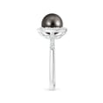 thumbnail image 3 of Angara Classic Tahitian Cultured Pearl and Diamond Halo Ring in 14K White Gold for Women | June Birthstone Jewelry for Her, 3 of 8