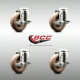 thumbnail image 2 of 4 Inch 316SS High Temp Glass Filled Nylon Swivel Bolt Hole Caster Set with Brake, 2 of 2