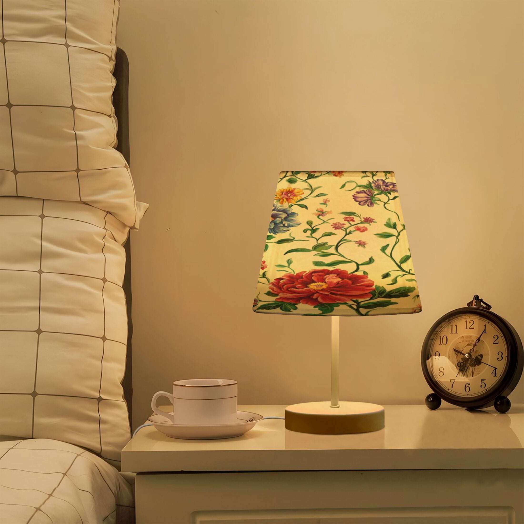 Table Lamp Small 5.9x10.8 Inches Table Lamps Night Light Tools & Home Improvement Bedroom Lamp Guest Room Lamp Study Lamp Office Lamp Beautiful Oil Flower Pattern