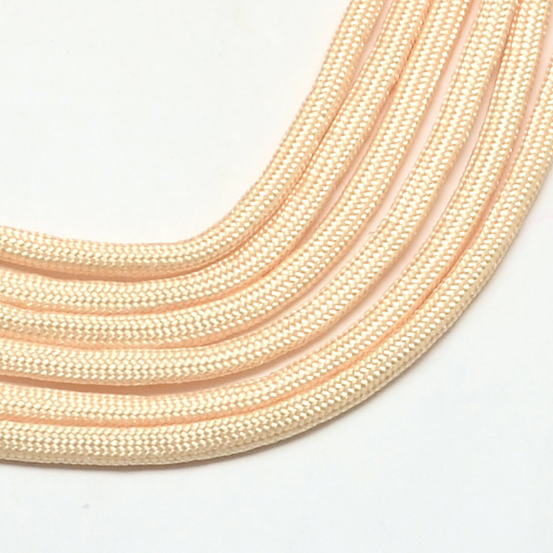 1Bundle 7 Inner Cores Polyester & Spandex Cord Ropes Solid Color for Rope Bracelets Making Moccasin 4~5mm 109.36 yards(100m)/bundle 420~500g/bundle