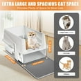 thumbnail image 4 of Stainless  Litter Box,High Sided Enclosed  Litter Boxes with Scatter Shield,XLarge  Litter Box for Large Cats, Non- & Anti-Leakage, Easy to Clean, Included Scoop, and Mat (White), 4 of 6