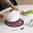 thumbnail image 4 of 4th of July Patriotic Round Placemats,Red White Blue Floral & Star Printed Table Mats,Heat-Resistant Independence Day Decorative Coasters,Patriotic Table Linens for Dining,Parties & Outdoor Picnics, 4 of 5