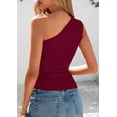 thumbnail image 2 of Blusa PRETTYGARDEN 2025 para Mujer Sin Mangas de Un Hombro Vino Tinto Talle S, 2 of 8