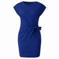 thumbnail image 4 of Dresses for Women 2025 Elegant Classy, Formal Dresses for Women,Summer Women's Casual Sleeveless Lace-Up Round Neck Solid Color Fashion Dress Comfortable Lightweight Breathable Flowy, 4 of 7