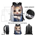 thumbnail image 4 of Jeiento Kawaii Cat Bookbag for Girls 7-8 Backpack with Lunch Box and Pencil Case 3 PCS School Backpack for Elementary School Kids Rucksack with Laptop Compartment, 4 of 7