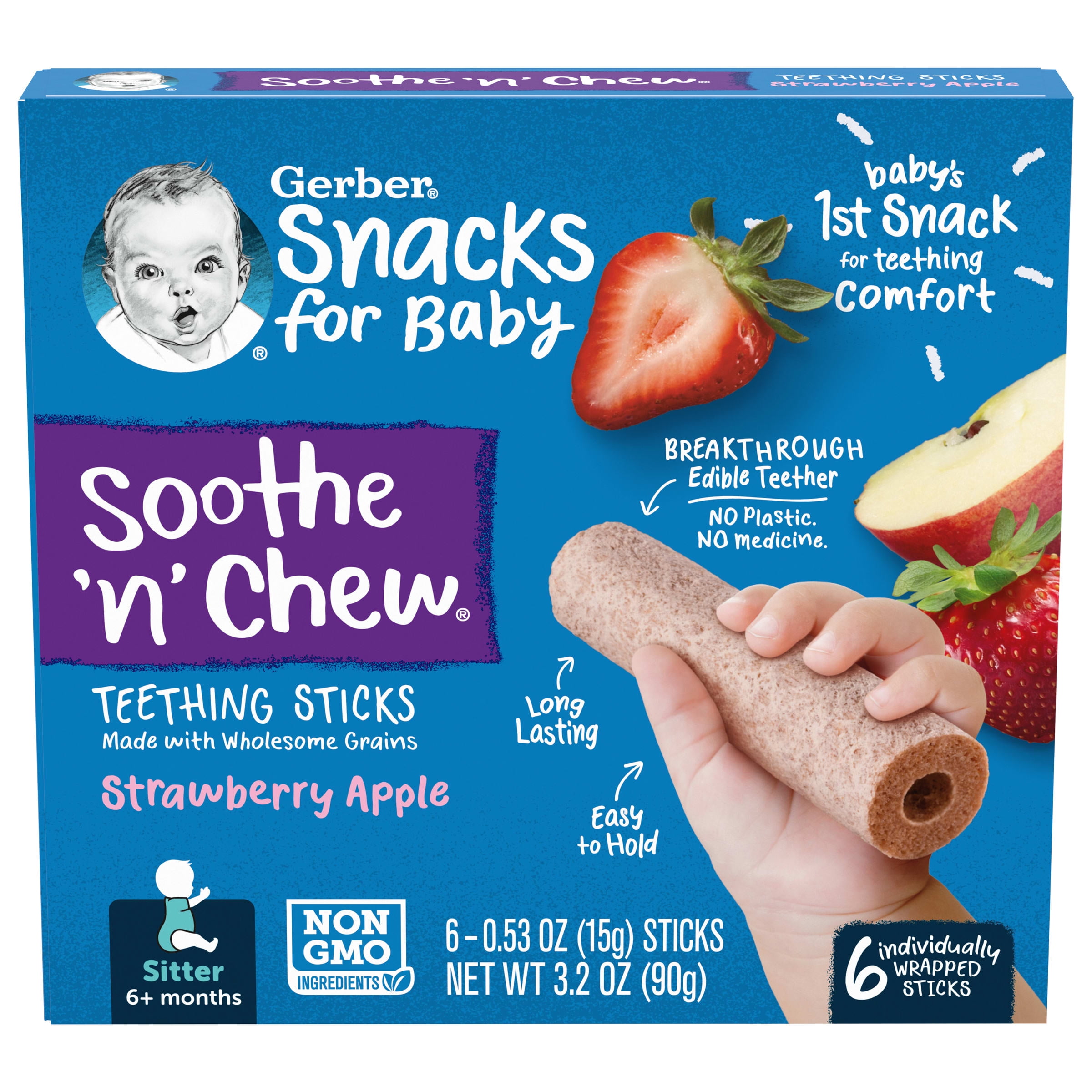 Chew Teething Sticks Strawberry Apple 