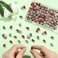 thumbnail image 3 of 1 Box 120PCS European Rhinestone Beads Large Hole Red Pink Purple Diamond Hair Fairy Wand Clay Glitter Rondelle Spacer Charms Bead for Jewelry Making Pen Bracelet DIY Craft Supply, 3 of 8