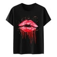 thumbnail image 5 of GaThRRgYP Plus Size Tops for Women,Womens Tops under $5,Women's Fashion Printed Round Neck Short Sleeve T-shirt Blouse Loose Tops, 5 of 5