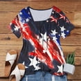 thumbnail image 4 of Fiudx Camisas de Mujer Blusa de Manga Corta a La Moda para Mujer, Camiseta Estampada, Top Informal, 4 of 6