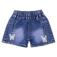 thumbnail image 2 of CYRBOKO Denim Shorts for Toddler Girls, Streth Summer Elastic Waist Holidey Jean Shorts Blue Size 2-3 T, 2 of 4