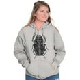 thumbnail image 4 of Ancient Egyptian Scarab Beetle Unisex Fleece Graphic Zip Up Hoodie Brisco Brands 4X, 4 of 5