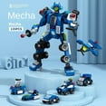 thumbnail image 3 of 6IN1 City Engineering Car Police Truck Mech Dinosaur Building Blocks Tank Helicopter Bricks Fire Fighting Set Toys for Children, 3 of 10