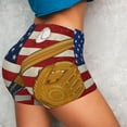thumbnail image 4 of Balery American Flag And Baseball Pantalones cortos de entrenamiento estampados para mujer, sin costuras, ajustados, para gimnasio, yoga, correr, deportes, ejercicio activo, fitness.-Medium, 4 of 8