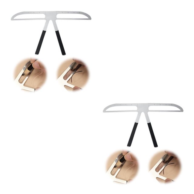 Jumpingount Regla para cejas, medida de acero inoxidable, plantillas de equilibrio profesionales portátiles, plantilla DIY, salones escolares de belleza, Type1 NO1 Jumpingount CBP185660