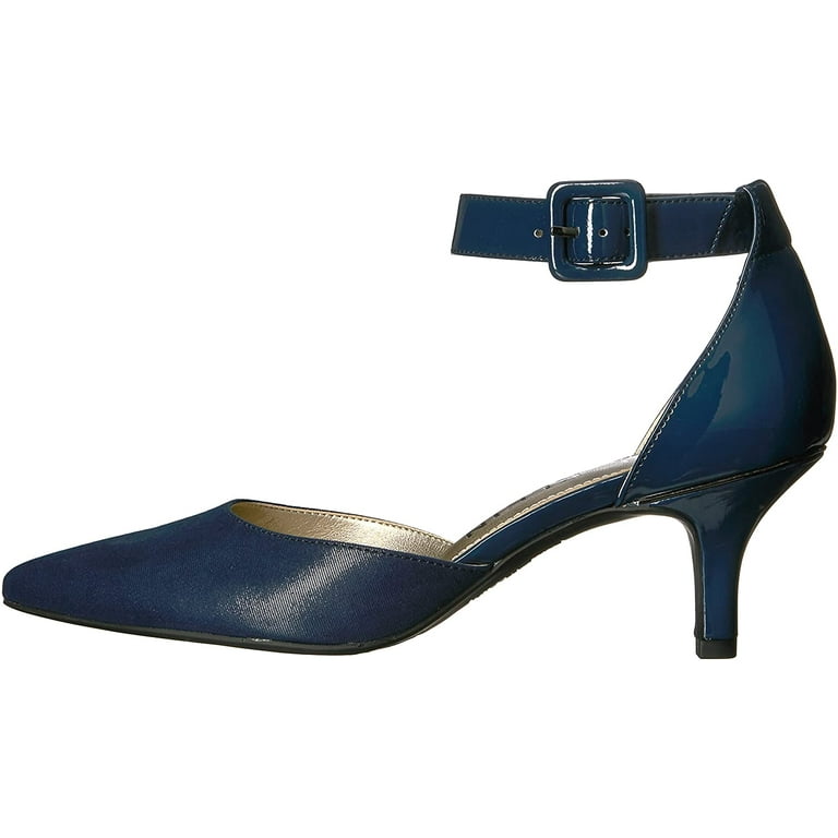 AK Anne Klein Womens Fabulist Leather Dress Pump 6 Navy