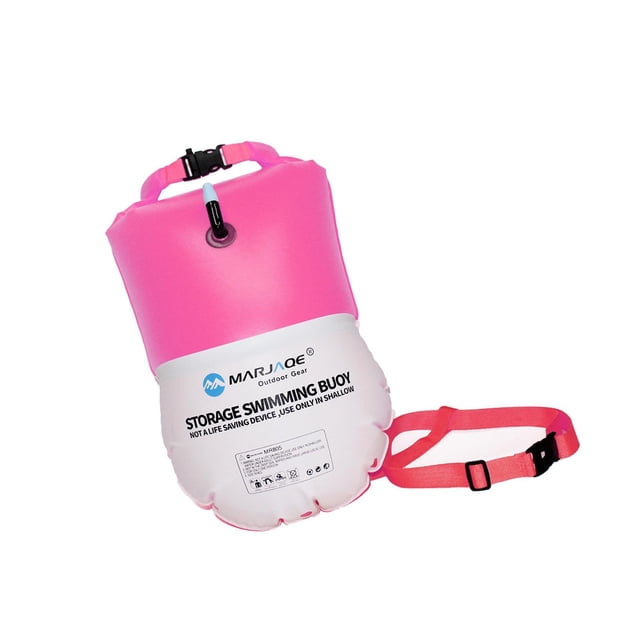 Langgg Bouée de Natation avec Sac Étanche Sécurité Flottante Rose